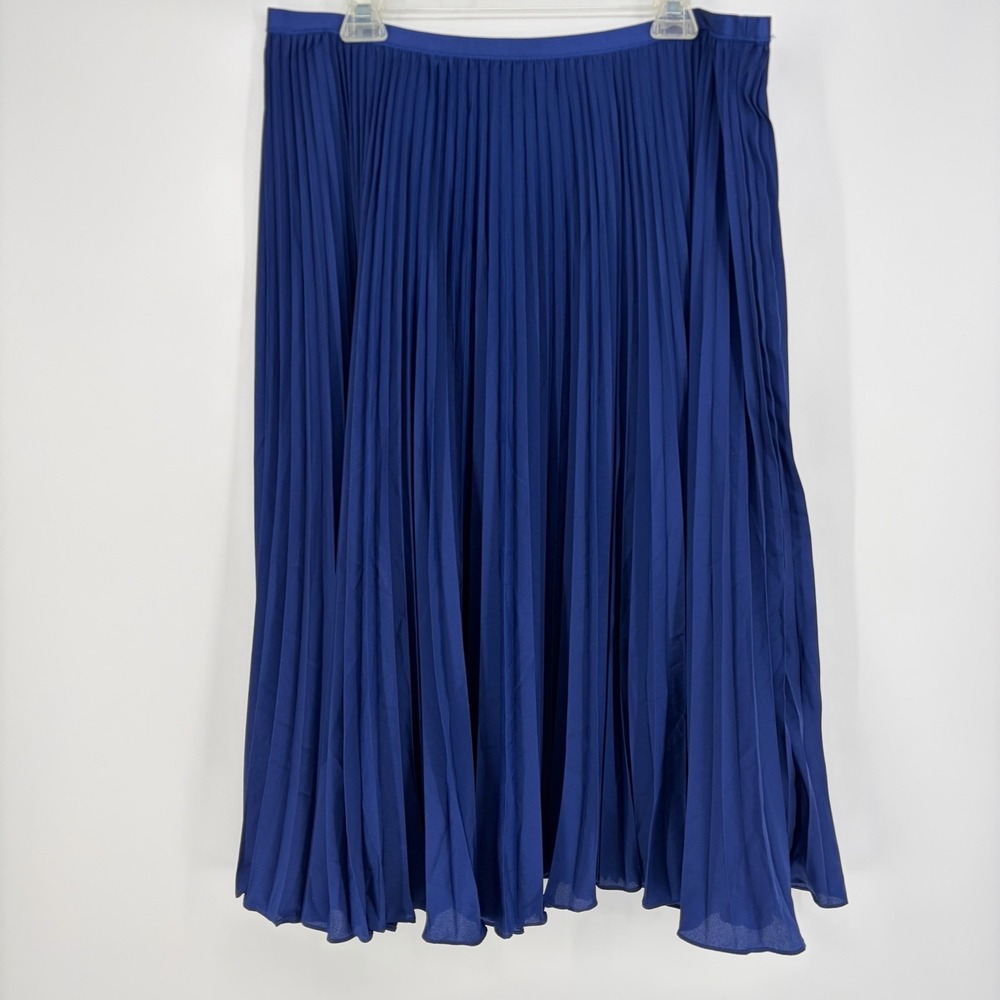 Polo Ralph Lauren Pleated Skirt Womens XXL Royal Blue Accordion Midi Preppy - Picture 6 of 6